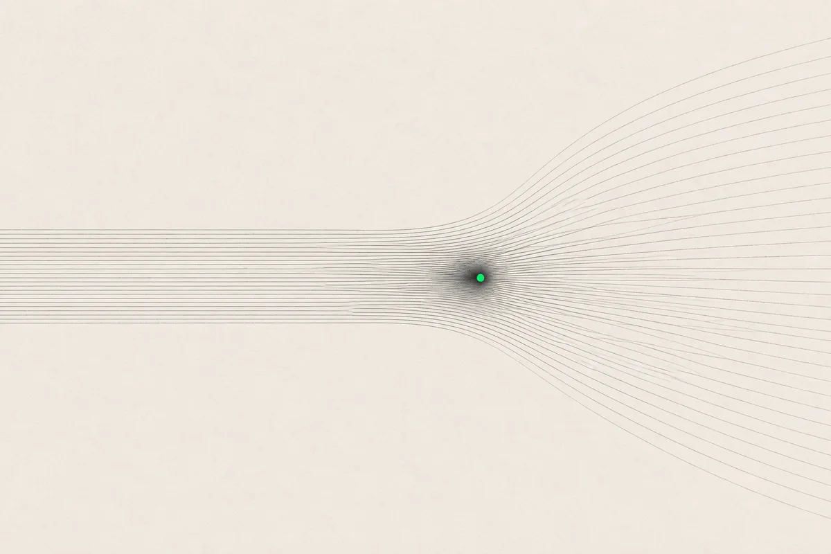 Illustrative trajectories changing direction around a single pivot